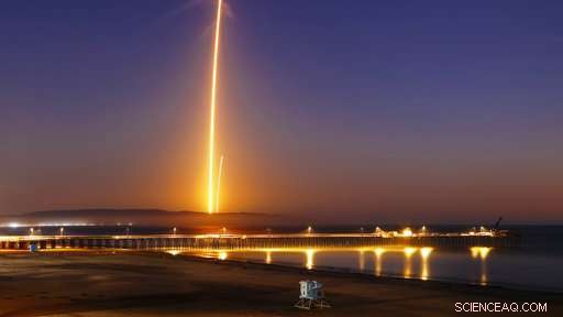 SpaceX Launch Illuminates Night Sky, Captivating Social Media