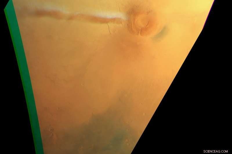ESA s Mars Express Monitors Elongated Cloud Over Arsia Mons