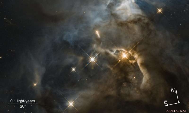 Hubble Discovers Massive Bat-Shaped Shadow in Serpens Nebula