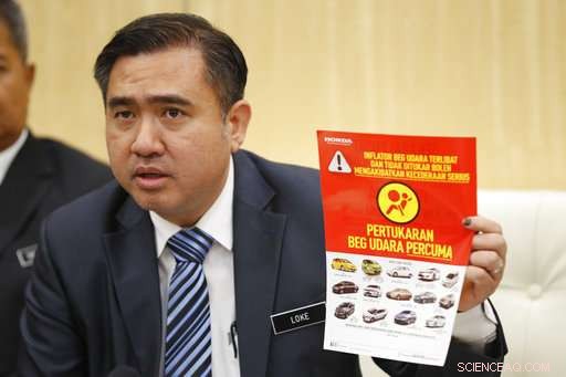 Malaysia to Recall Over 350,000 Cars for Takata Airbag Replacement