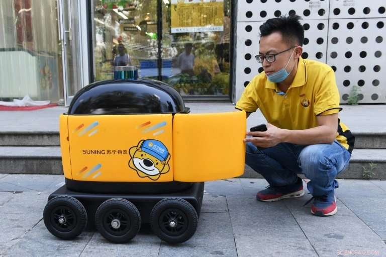 China s Yellow Delivery Robots Deliver Snacks Straight to Your Door