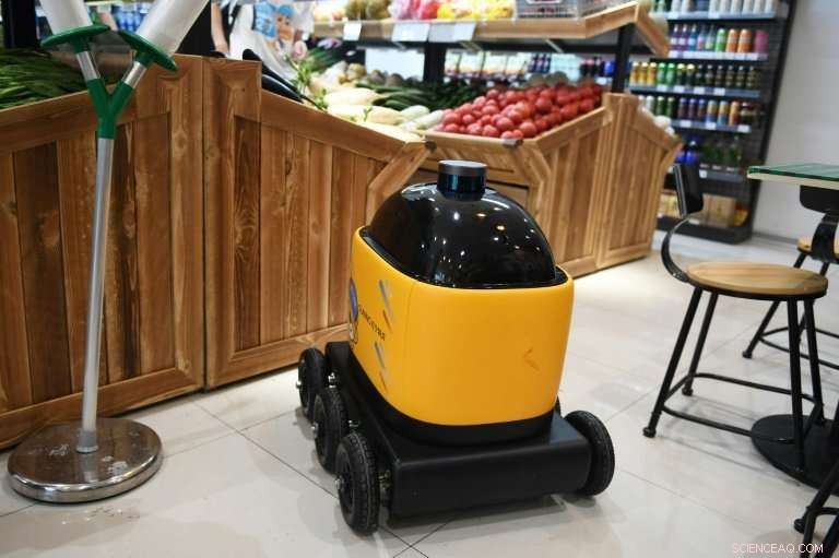 China s Yellow Delivery Robots Deliver Snacks Straight to Your Door
