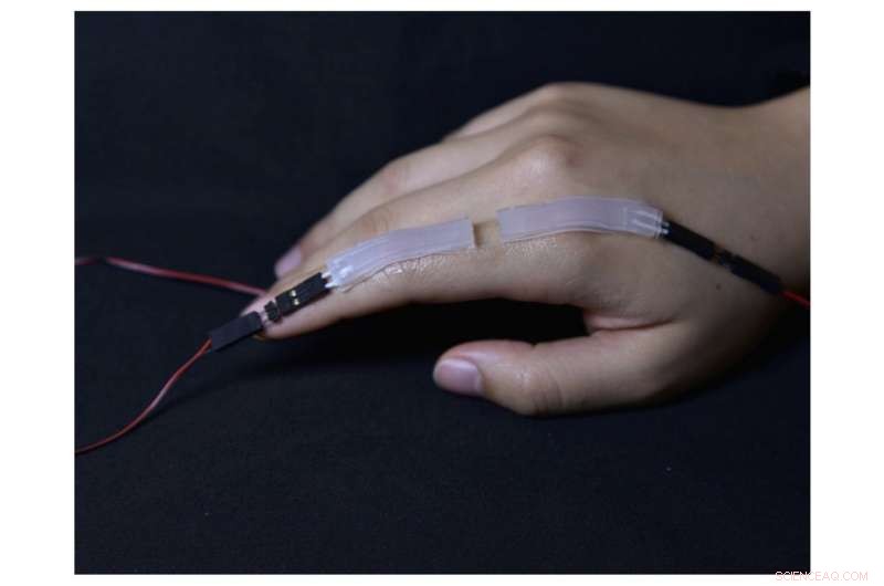Wearable Soft Sensor: Safe, Real-Time Finger Motion and Force Detection