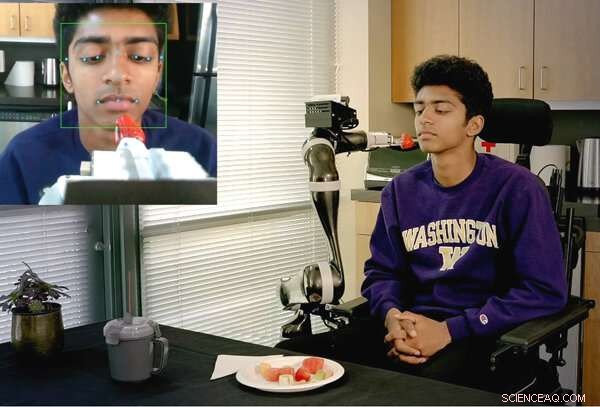 Assistive Robot Mastering Feeding Skills for People with Disabilities