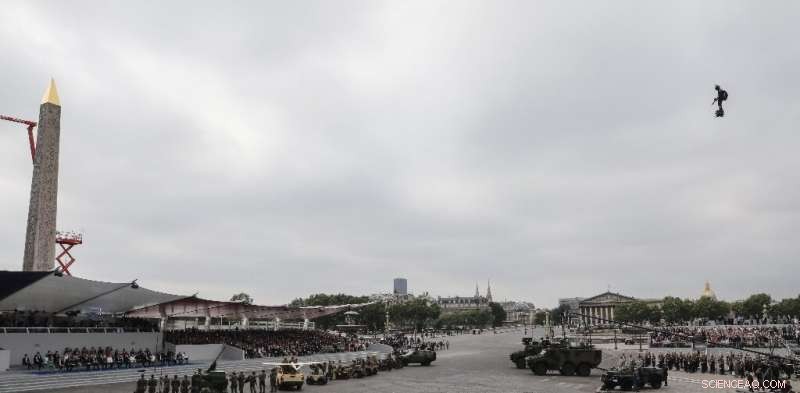 French Inventor Franky Zapata Takes Flight Over Paris s Champs-Élysées with Revolutionary Flyboard