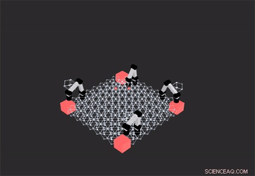 Assembler Robots Build Large Structures from Tiny Parts