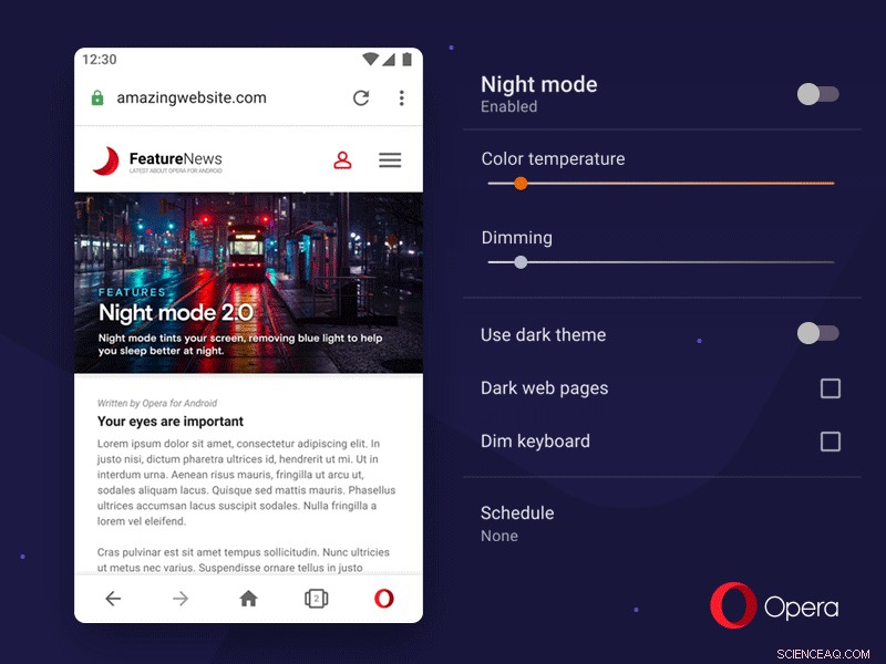 Opera Browser for Android Introduces Advanced Night Mode to Reduce Screen Glare
