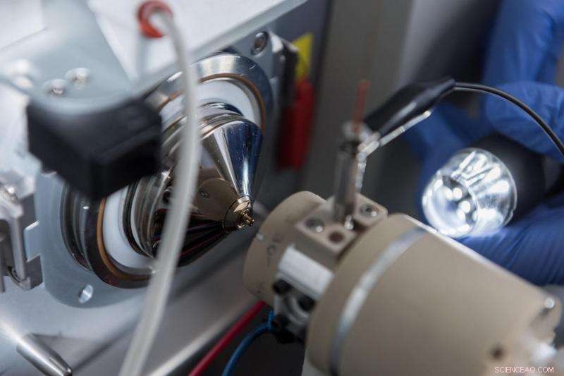 Tiny Tornado Device Enhances Electrospray Ionization Mass Spectrometry Performance