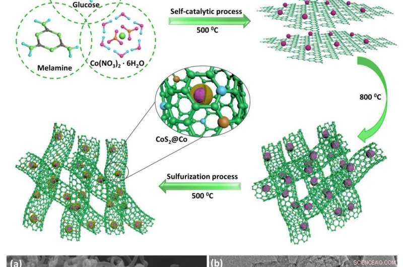 CoS2@Co Nanoparticles Encapsulated in S,N-Doped Carbon Nanotubes for Enhanced Electrochemical Water Splitting