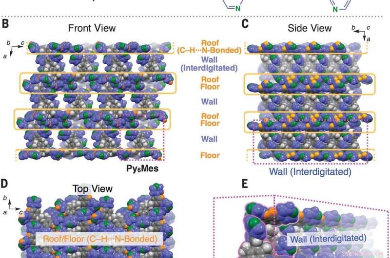 Single-Molecule Derived Lattice Material Exhibits Self-Healing and Gas Storage Capabilities