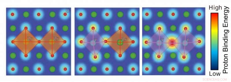 Simulations Reveal How Lattice Distortions Drive Ion Conductivity in Fuel Cell Materials