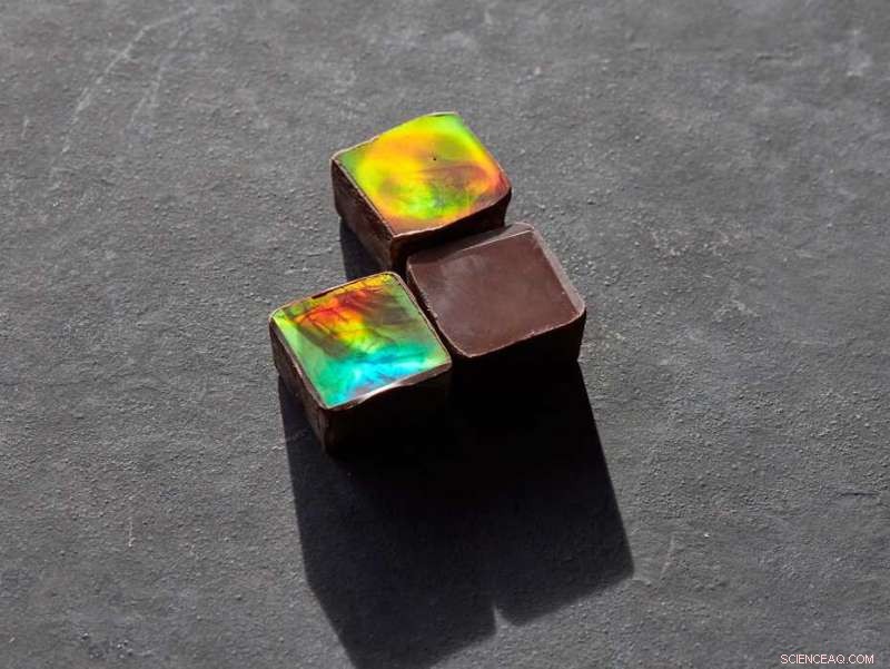 Scientists Etch Rainbow Hues onto Shimmering Chocolate Without Added Colorants