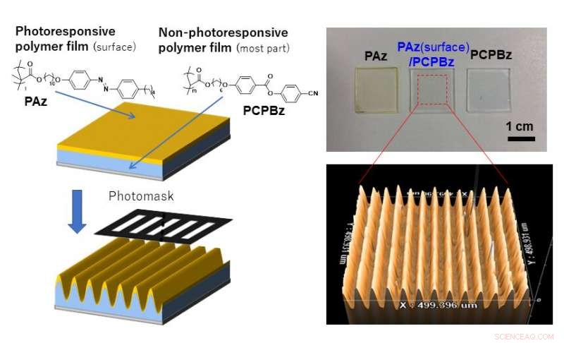 Photoresponsive Surface Layer of Plastic Film Generates Precise Movement