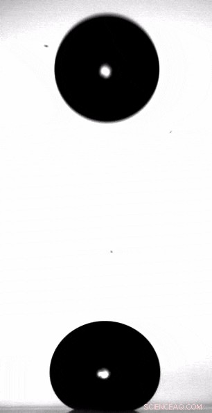 Droplet-Induced Lift of Sessile Drops on Superamphiphobic Surfaces