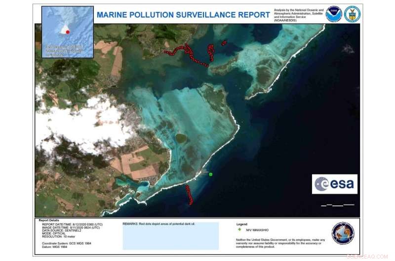 Analyzing the Recent Oil Spill in Mauritius Using Copernicus Sentinel‑2 Data