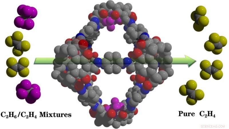 New Porous Organic Cage Efficiently Traps Ethane for Superior Ethylene Purification