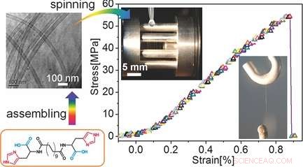 Chemists Design Self-Assembling Supramolecular Nanotube Yarn Matching Polypropylene Strength
