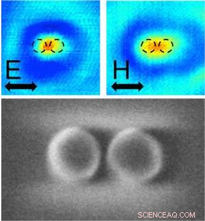 Silicon Nanocylinder Dimers Amplify Local Magnetic Fields Under Visible Light