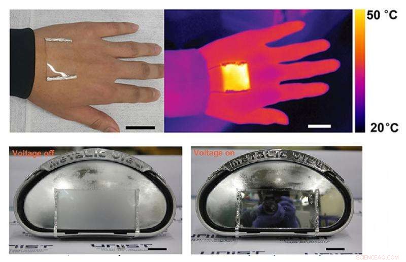 Transparent, Stretchable Heater Developed from Metallic Glass