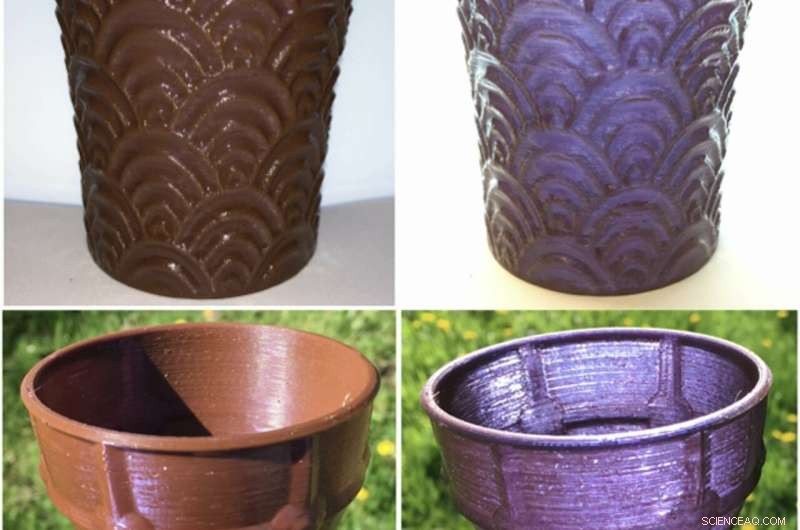 3D-Printed Dichroic Nanomaterial Shifts Colors and Transparency with Light