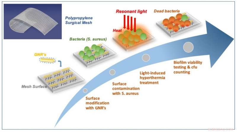 Combining Light and Nanotechnology to Eradicate Biofilms on Medical Implants