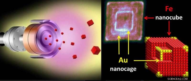 Gold-Coated Iron Nanocubes: Single-Step Fabrication of Complex Au/Fe Hybrid Nanoparticles