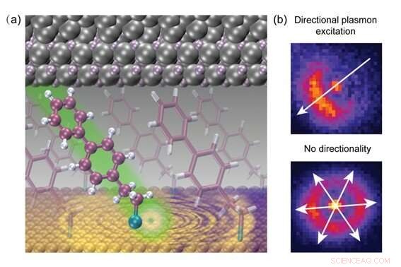 Precise Directional Plasmon Excitation in Molecular-Scale Junctions