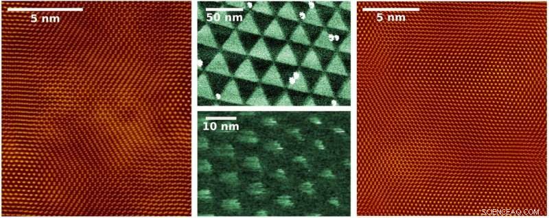 Twist-Induced Nanopatterning Reveals Electronic Properties in 2‑D Semiconductors