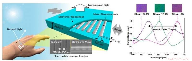 Revolutionary 400nm Stretchable Color Sheet Changes Hue with Stretching