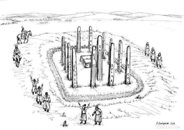 Archaeologists Uncover Ancient Turkic Monument with 14 Pillars and Inscriptions