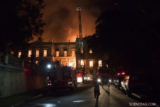 Firefighters battle to preserve priceless artifacts as Rio s National Museum burns