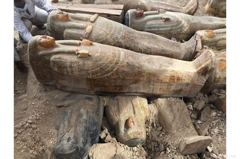 Egyptian Archaeologists Discover 20 Ancient Coffins in Luxor s Asasif Necropolis