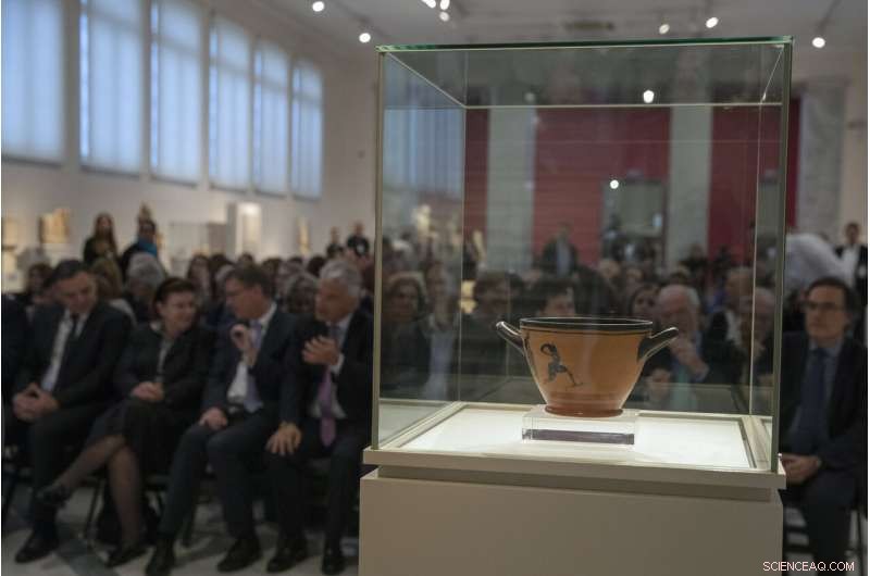 Ancient Cup Awarded to First Olympic Marathon Champion Returns to Greece