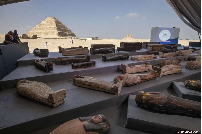 Egypt Uncovers 100+ Ancient Coffins and 40 Gilded Statues in Saqqara Necropolis
