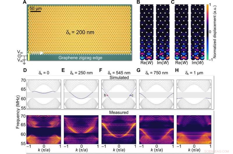 Detection of Chiral Edge States in Gapped Nanomechanical Graphene