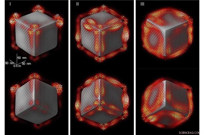 3D Reconstruction of Electromagnetic Fields in Magnesium Oxide Nanocubes