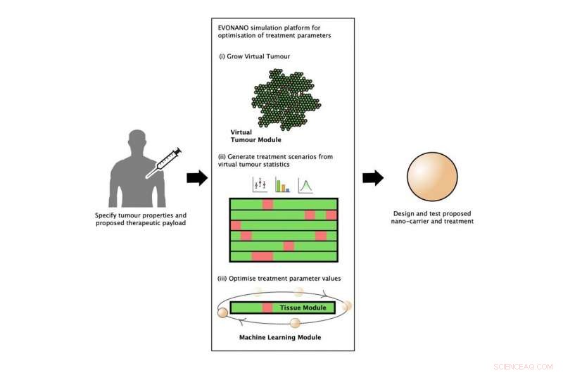 AI-Optimized Nanoparticles for Virtual Tumor Growth and Treatment