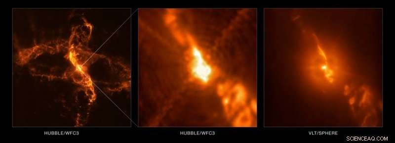 VLT Imaging Reveals White Dwarf Accreting from Red Giant in R Aquarii, 650 Light-Years Away