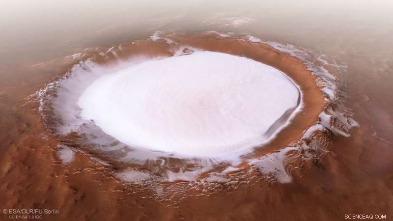Mars Express Reveals Snowy Korolev Crater – A Winter Wonderland on the Red Planet