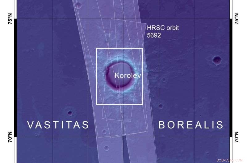 Mars Express Reveals Snowy Korolev Crater – A Winter Wonderland on the Red Planet