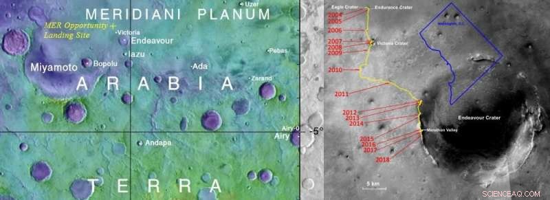 Opportunity Rover Shares New Panorama of Endeavour Crater from Perseverance Valley