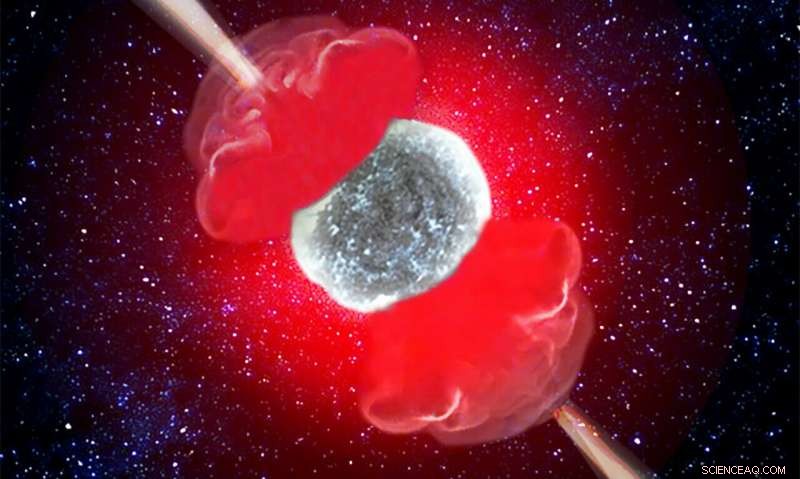 Relativistic Jet Study Uncovers First Moments of a Collapsing Star