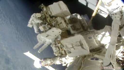 ISS Astronauts Upgrade Batteries During Spacewalk
