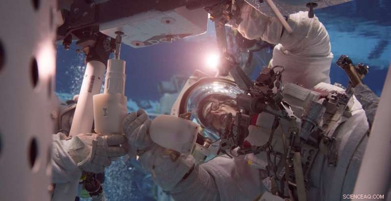 Astronaut Matthias Maurer Practices EVA Repairs in NASA s Neutral Buoyancy Lab