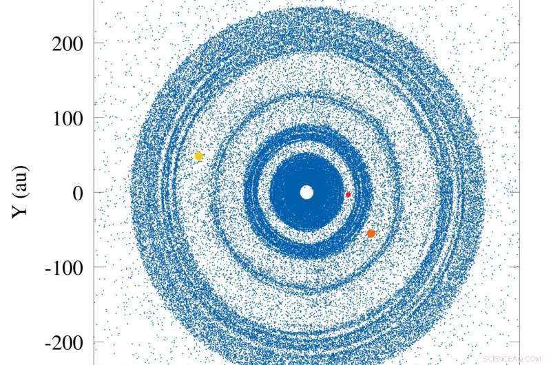Giant Planets and Comets Sculpt the Circumstellar Disk of HD 163296
