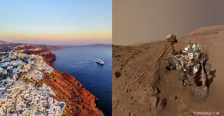Santorini Volcano: A Fresh Earth Analogue for Mars