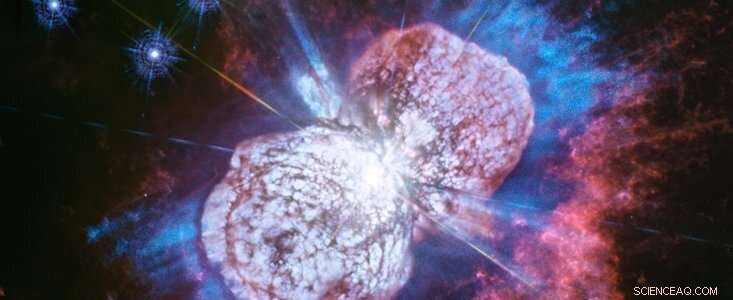 Hubble Unveils Stunning Ultraviolet Portrait of Eta Carinae s Explosive Outflows