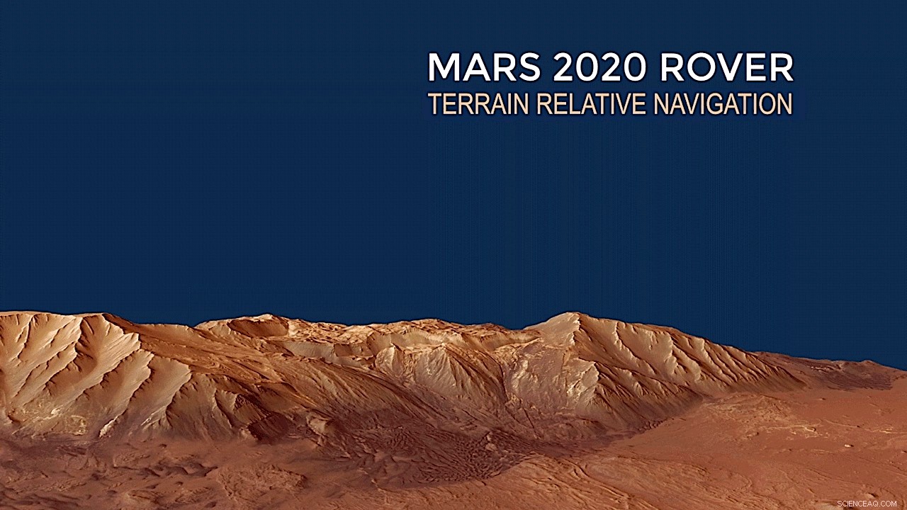 Mars 2020 Rover Landing: Autonomous Autopilot Avoids Terrain Hazards