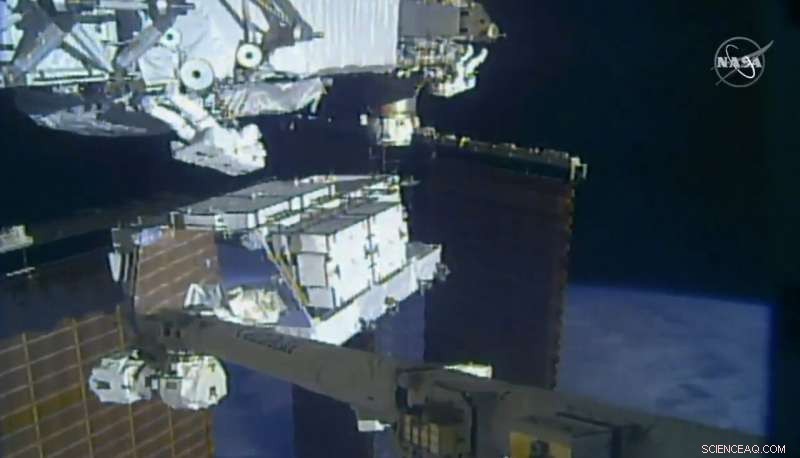 NASA Astronauts Begin Battery Replacement During First ISS Spacewalk