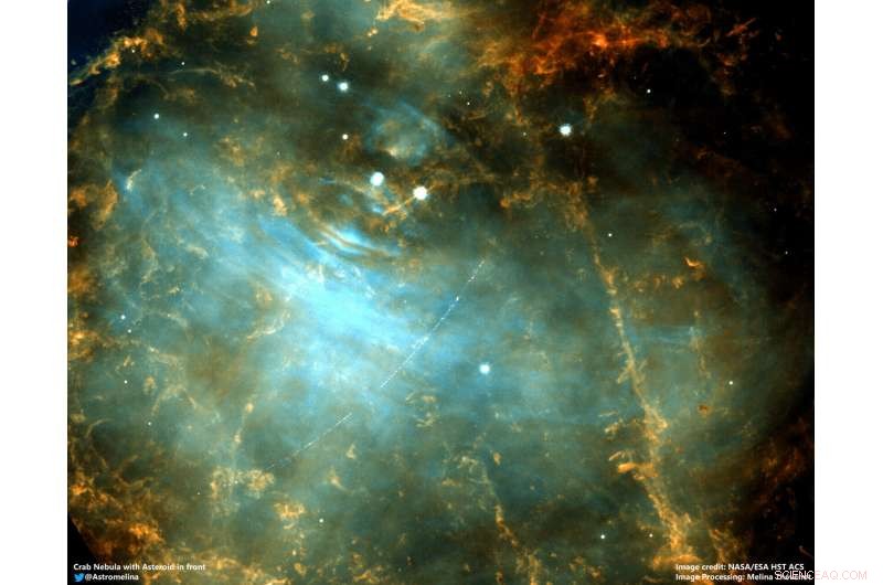 NASA/ESA Hubble Image: Asteroid Passing in Front of the Crab Nebula
